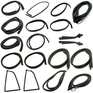 Datsun S30 (240Z, 260Z, 280Z) Complete Weatherstripping Rubber Seal Kit - Set of 19 Pieces
